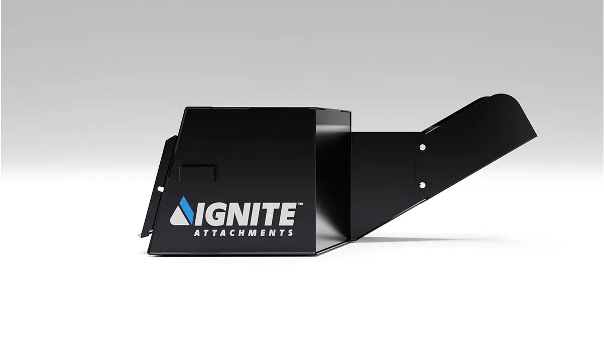 Ignite Attachments Concrete Chute Bucket | Width 50.5" | Capacity 2/3 yd | Hydraulic Flow Range 13–25 GPM | For Skid Steers