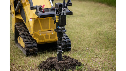 Ignite Attachments Mini Auger | Model 100PH | Overall Width 25" | Max Auger Bit Diameter 24" | Hydraulic Flow 15 GPM | For Mini Skid Steers