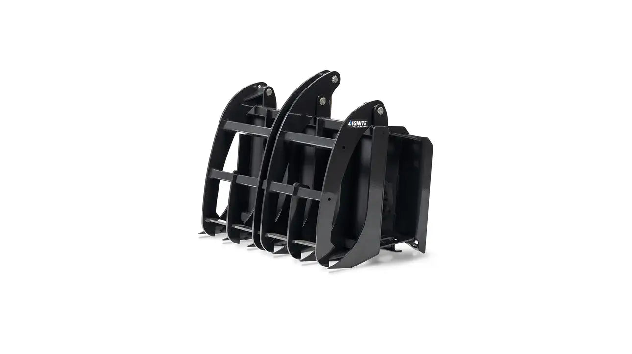 Ignite Attachments Mini Rake Grapple | Width 36" | Horsepower 20–30 HP | Hydraulic Flow 5–15 GPM | For Mini Track Loaders