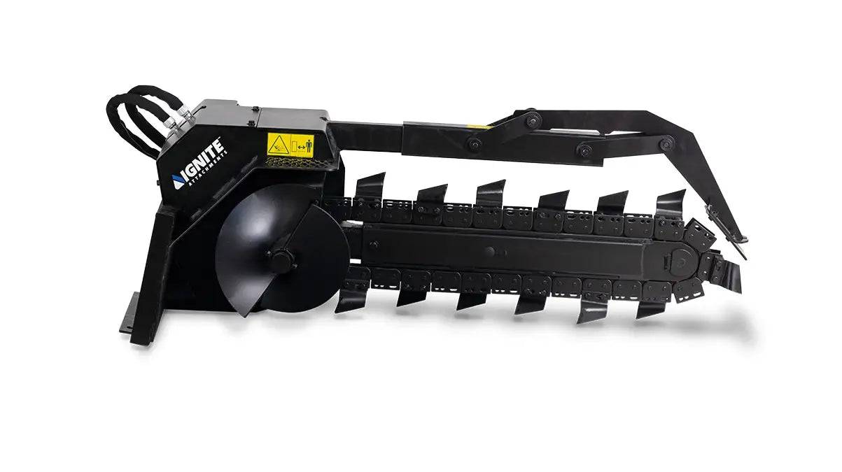 Ignite Attachments Mini Trencher | Depth 36" x Width 6" | Hydraulic Flow 8–15 GPM | Mini Skid Steers