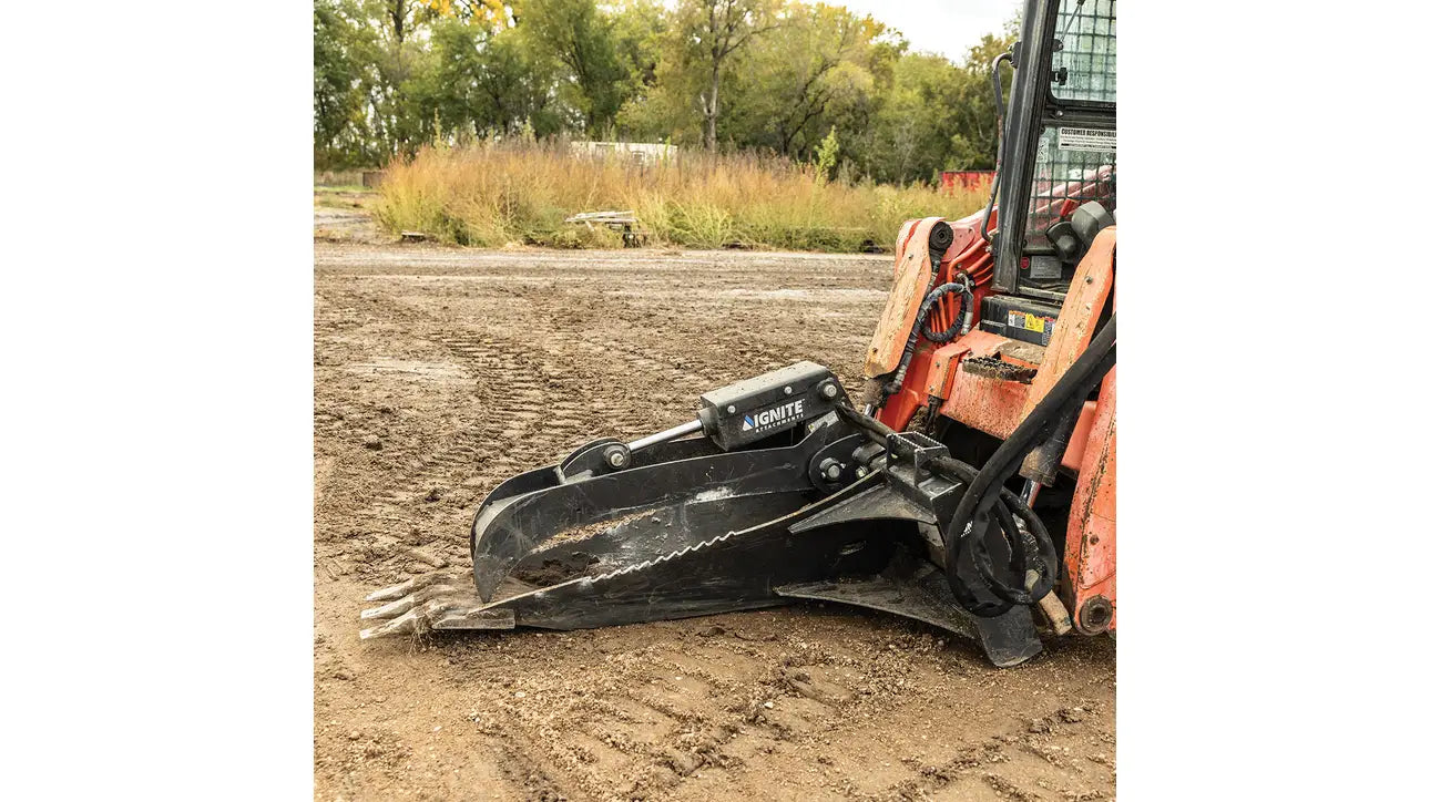 Ignite Attachments Stump Bucket Grapple | Width 46.6" | Hydraulic Flow 15-25 GPM | For Skid Steers