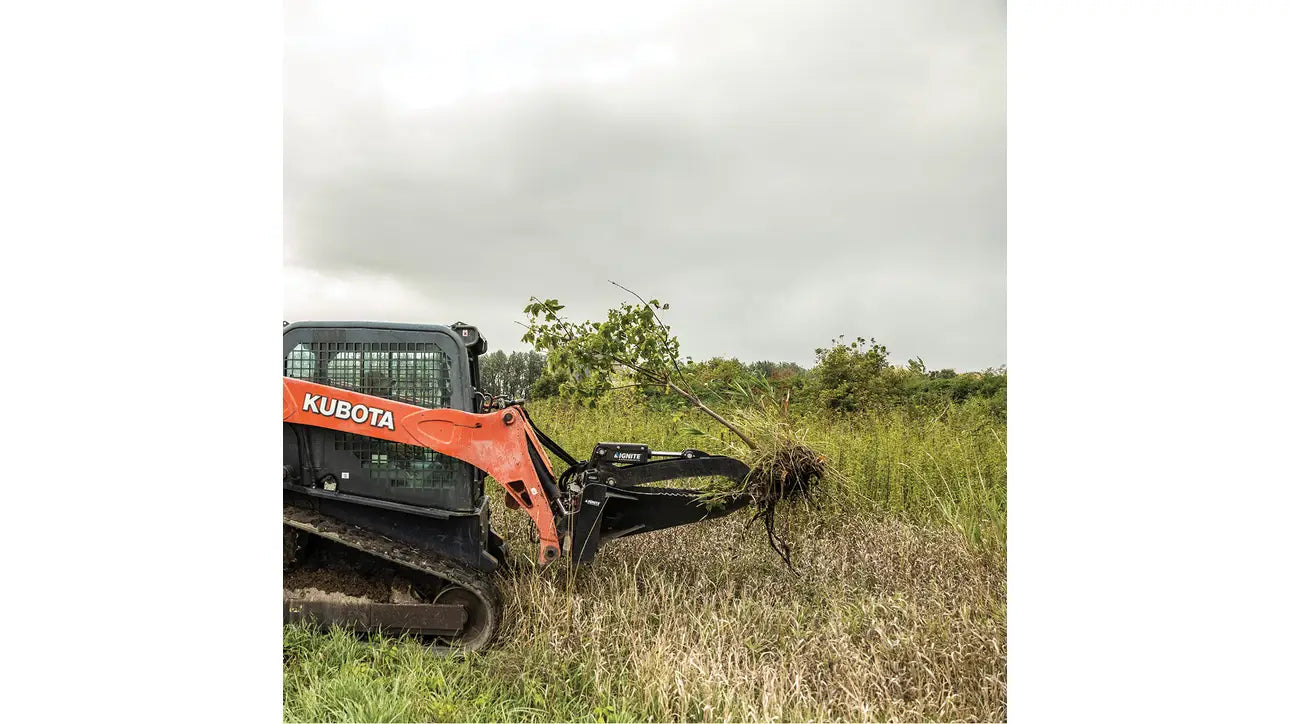Ignite Attachments Stump Bucket Grapple | Width 46.6" | Hydraulic Flow 15-25 GPM | For Skid Steers