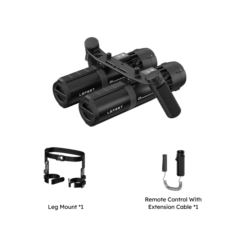 Lefeet Underwater Scooter | Model P1 & P1 XR Dual Unit | Width 12.40–15.79" | 18–26 kgf Thrust | For Scuba & SUP