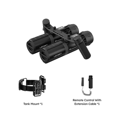 Lefeet Underwater Scooter | Model P1 & P1 XR Dual Unit | Width 12.40–15.79" | 18–26 kgf Thrust | For Scuba & SUP