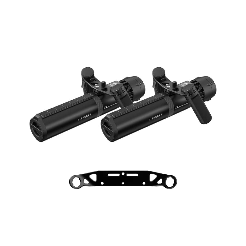 Lefeet Underwater Scooter | Model P1 Standard & P1 XR | Length 9.72"–15.79" | Width 12.40" | Height 5.12" | 9 & 13 kgf Thrust | 60m Depth | 60–90 Min Runtime | For Scuba, Freediving & SUP