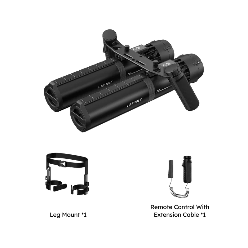Lefeet Underwater Scooter | Model P1 & P1 XR Dual Unit | Width 12.40–15.79" | 18–26 kgf Thrust | For Scuba & SUP