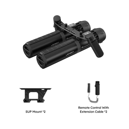 Lefeet Underwater Scooter | Model P1 & P1 XR Dual Unit | Width 12.40–15.79" | 18–26 kgf Thrust | For Scuba & SUP
