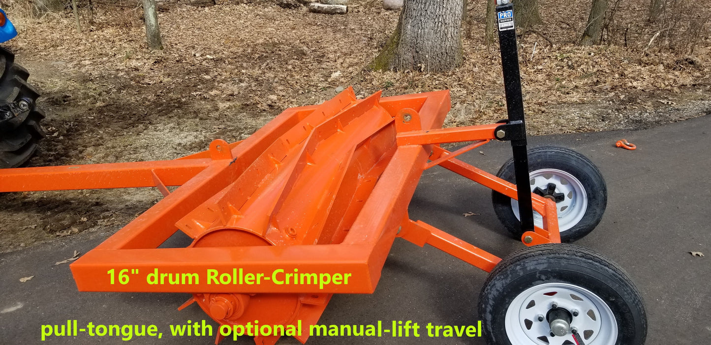 8 Foot Roller Crimper 3 Point - Pull Type Dry/Wet for Food Plots