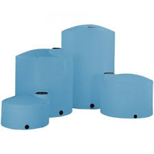 Norwesco 15500 Gallon Plastic Vertical Liquid Storage Tank in Blue No Fitting