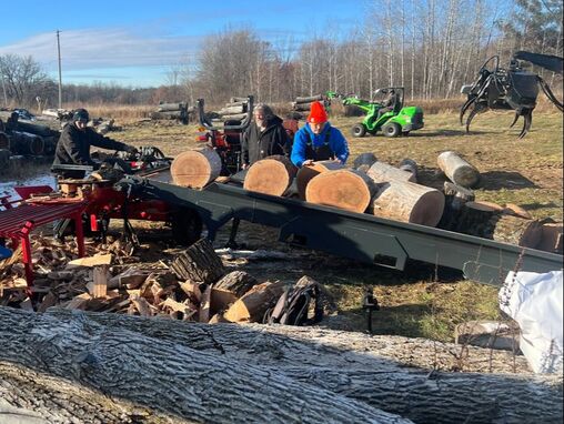 Hahn Log Splitter Infeed Conveyor | Width 32" & 40" inches | Rust Resistance Surface