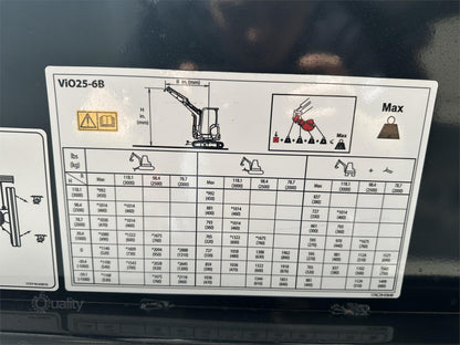 2023 YANMAR VIO25-6B | MINI (up to 12,000 lbs) EXCAVATORS