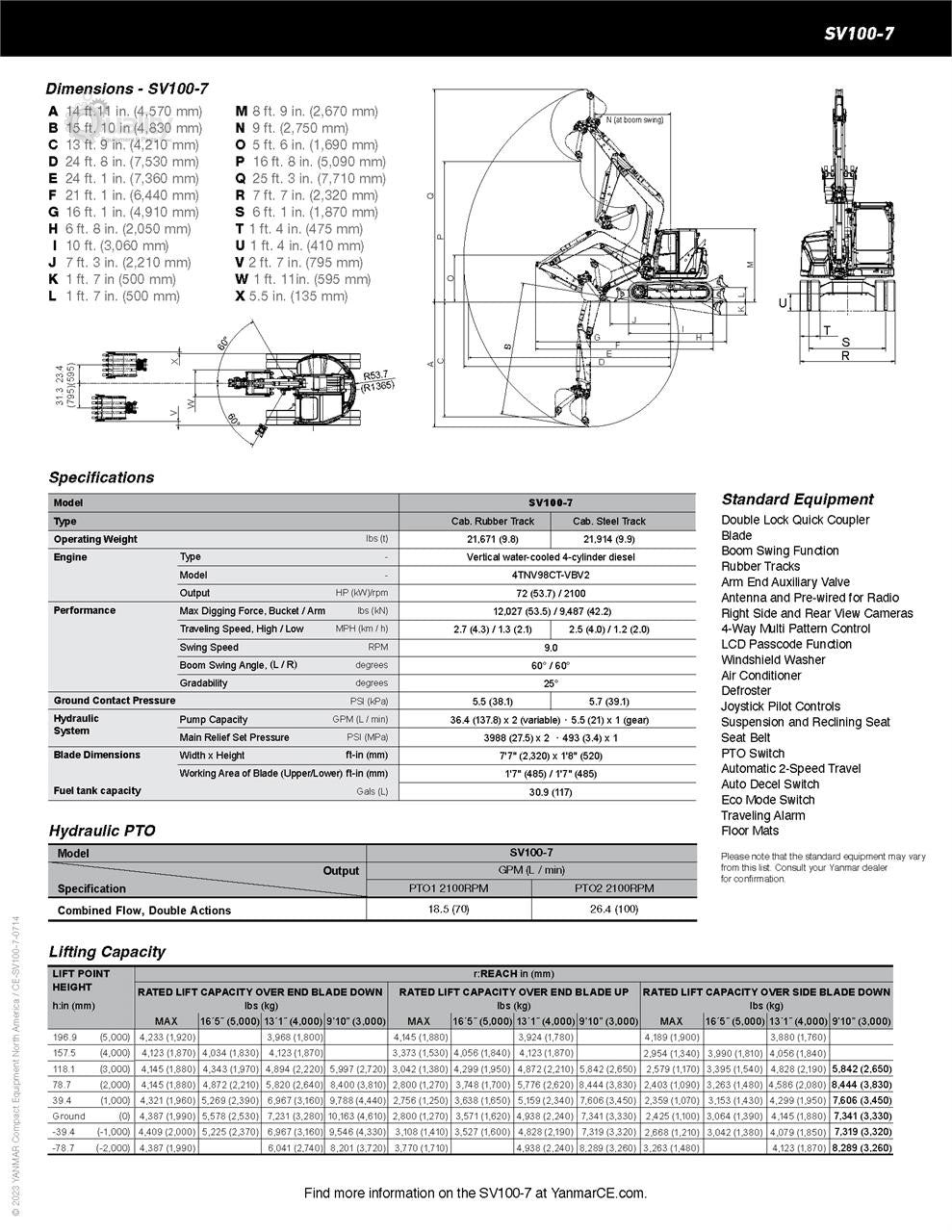 2023 YANMAR SV100-7 | 72 HP|CRAWLER EXCAVATOR