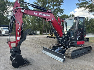 Yanmar Mini Excavator | 2024 Model VIO55-6A ( Enclosed ) | 30" Bucket | 13 ft 6 in Dig Depth | 47.6 HP | Machine Size 6.12 Tons | For Compact Excavation