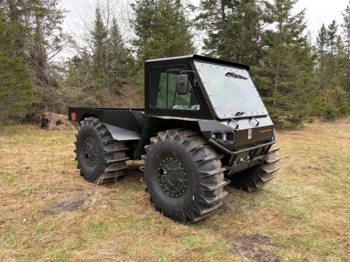 Swamp Rider SR‑V Cabin | 2‑Seat Amphibious Vehicle w/ Enclosed Cab | Width 7.7' | 24.8 HP Diesel