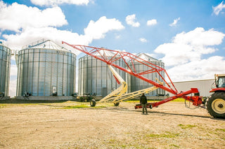 Farm King Back-saver Grain Auger | Model 16124 | Size 16" x 124' | Multi-flighting Hopper | 175 HP | For Tractors