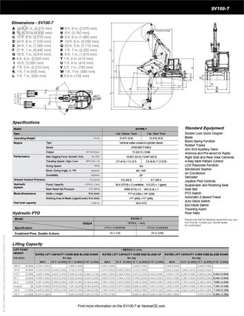 Yanmar Crawler Excavator | 2024 Model SV100-7 | Dig Depth 14 ft | 72 HP | 30.9 gal Fuel Capacity | For Compact Excavation Applications