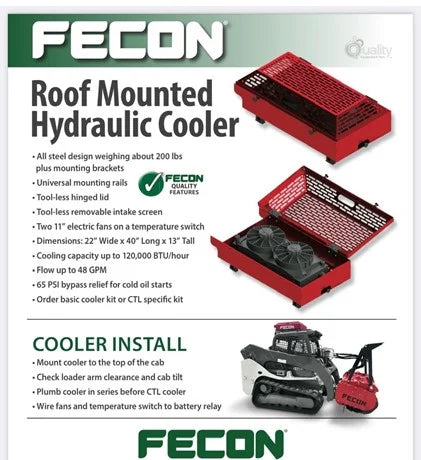 FECON Rooftop Cooler | 2023 Model C100 | New | Custom Plumbing Kit Required | For Heavy Equipment