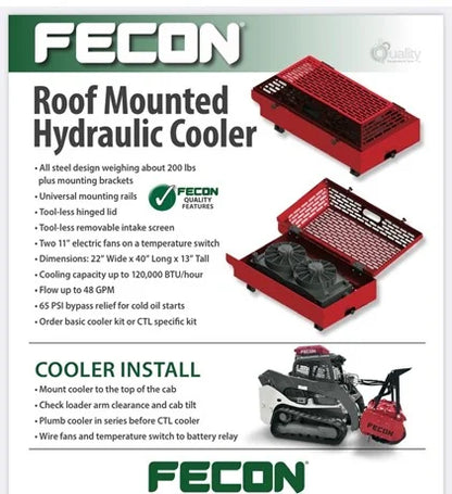 FECON Rooftop Cooler | 2023 Model C100 | New | Custom Plumbing Kit Required | For Heavy Equipment