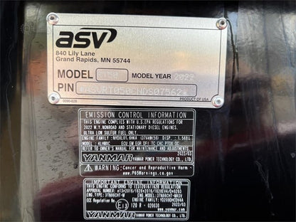 ASV Skid Steer With 60" Bucket | Model 2025 POSI-TRACK RT50 | 53 HP | 3,000 PSI | For Compact Equipment Applications