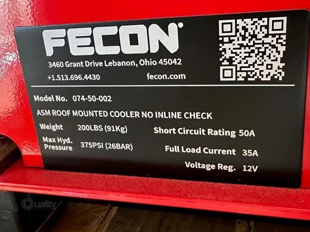 FECON Rooftop Cooler | 2023 Model C100 | New | Custom Plumbing Kit Required | For Heavy Equipment
