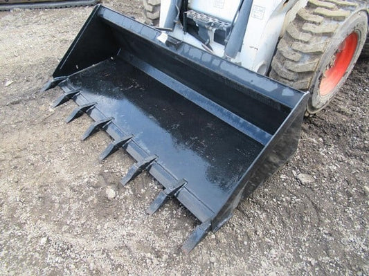 Paladin Heavy Duty Tooth Bucket Long Floor | Working Width 60"-84" | 15-25 GPM | For Skid Steer