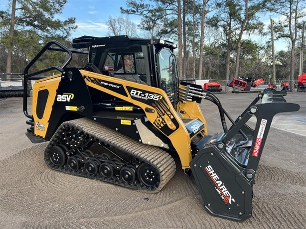 ASV Skid Steer with Mulcher | 2025 Model  POSI-TRACK RT135F | Cutting Width 78" | 50 GPM | 132 HP | For Forestry Applications