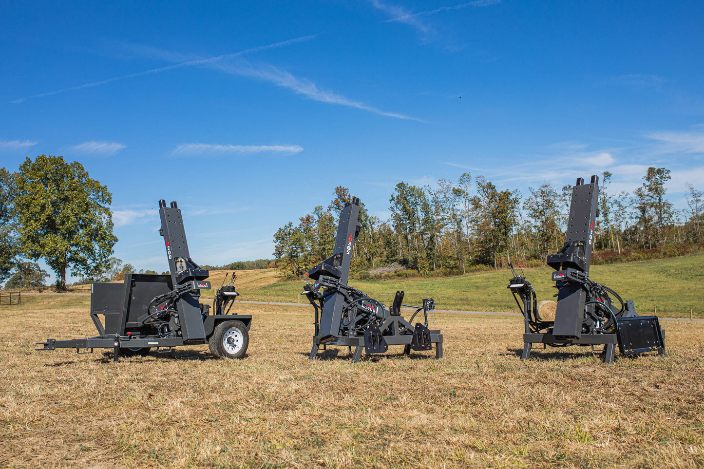 Ideal | Heavy Duty Trailer Post Driver | Model ID210 | Mast Stroke 67" | 14 HP Hydraulic Electric Start | 750 lb Hammer | For Tow Vehicles & Field
