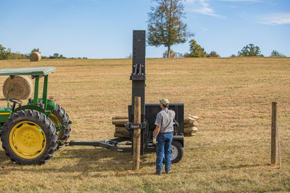 Ideal | Heavy Duty Trailer Post Driver | Model ID205 | Mast Stroke 67" | 14 HP Hydraulic Electric Start | 750 lb Hammer | For Tractor