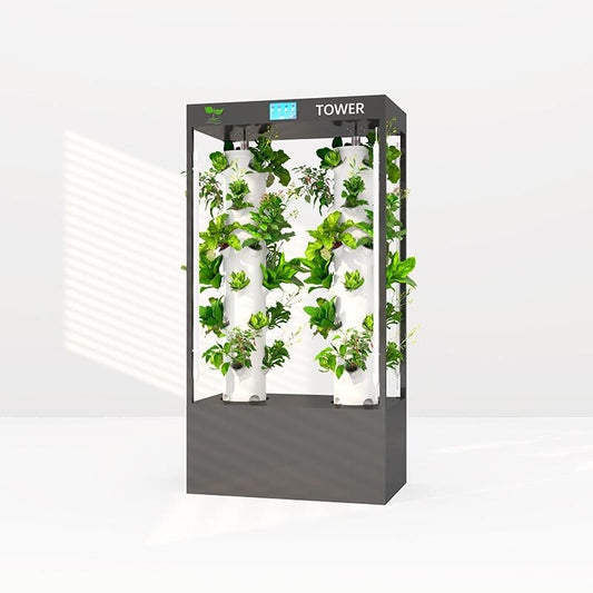 Lyine 6P10-4/6P15-4 Rotating Hydroponic Tower with LED Light System | 10 & 15 Layers | 100L