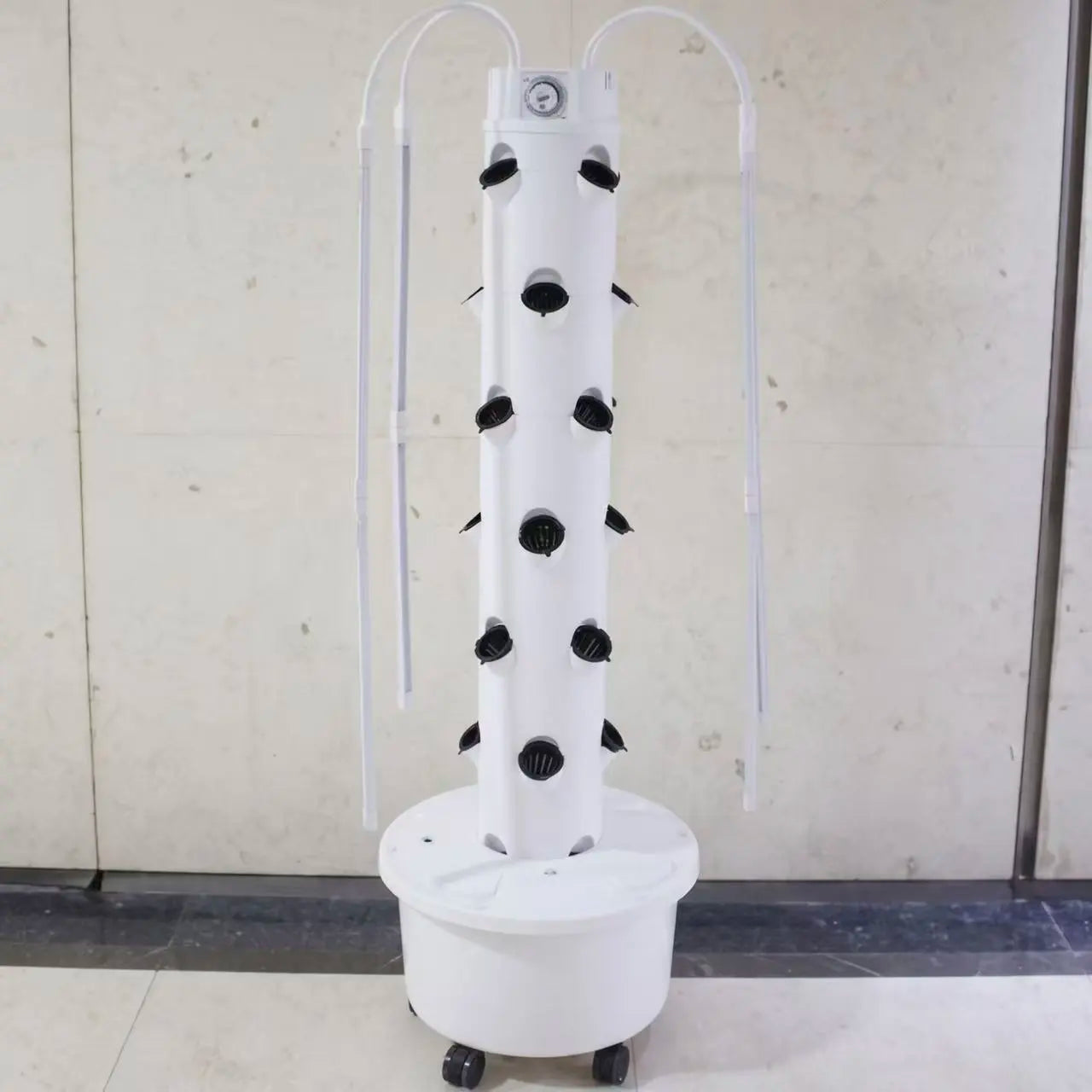 Lyine Vertical Hydroponic Tower | Model 4P6 Mechanical | 6‑Layer | 61" Height | LED Grow Lights | For Indoor Aeroponics System