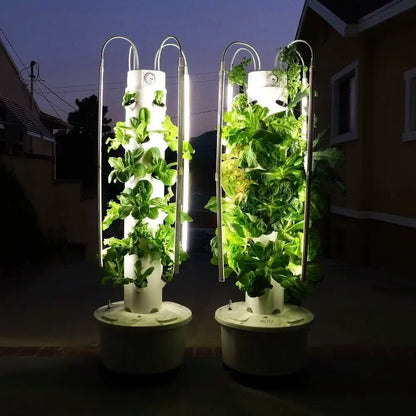 Lyine Vertical Hydroponic Tower | Model 4P6 Touchscreen Version | Height 61" | 24 Plant Sites | For Indoor Growing System