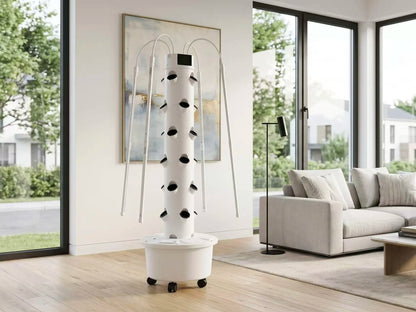 Lyine Vertical Hydroponic Tower | Model 4P6 Touchscreen Version | Height 61" | 24 Plant Sites | For Indoor Growing System