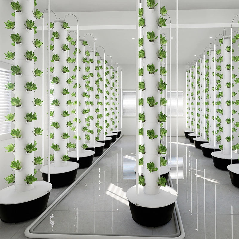 Lyine Vertical Hydroponic Tower | Model 4P6 Mechanical | 6‑Layer | 61" Height | LED Grow Lights | For Indoor Aeroponics System