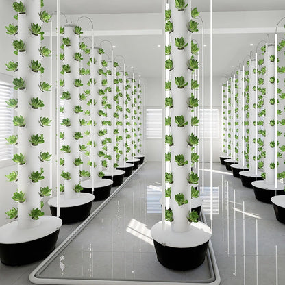 Lyine Vertical Hydroponic Tower | Model 4P6 Mechanical | 6‑Layer | 61" Height | LED Grow Lights | For Indoor Aeroponics System