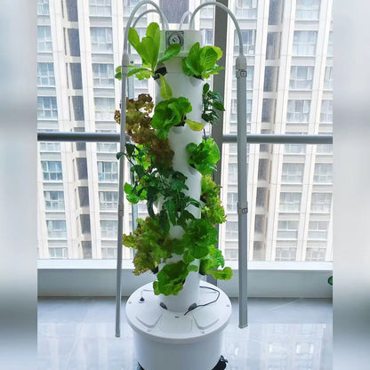 Lyine Vertical Hydroponic Tower | Model 4P6 Mechanical | 6‑Layer | 61" Height | LED Grow Lights | For Indoor Aeroponics System