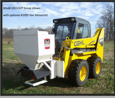 HERD Model SCP2011 Scoop-n-Spread Salt & Wet Sand Broadcast Spreader For Skid Steer