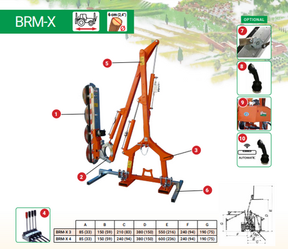 Rinieri Hedge Trimmer BRM-X 3-4 Discs | 40"-55" Cutting Width | 40-60 HP for Tractor