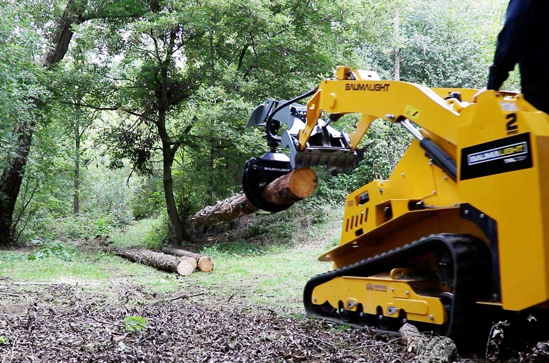 Baumalight Mini Skid-Steer Log Grapple w/ Rotator | Model LMR316G | Width 34" | 5-20 GPM | For Mini Skid Steers