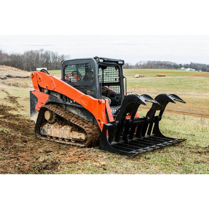 Brown Grapple Bucket (Extreme Duty) | Model BGBXSS Series | Width 67", 73" & 82" | Oil Flow Range 18–30 GPM | For Skid Steer Loaders