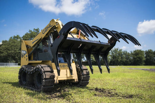 McLaren Industries Rake Grapple Severe Duty | Model 60X100X68, 60X100X76 & 60X100X86 | Width 68" To 86" | 15 To 25 GPM | For Skid Steer