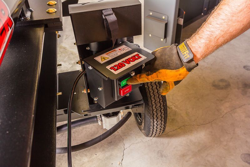 Swisher Timber Brute Eco Split 22 Ton Electric Log Splitter | Model LS22E | 25" Opening | 120V Electric Motor | Hydraulic Flow 10 to 30 GPM | Horsepower 15 To 50+ HP | For Skid Steers & Tractors