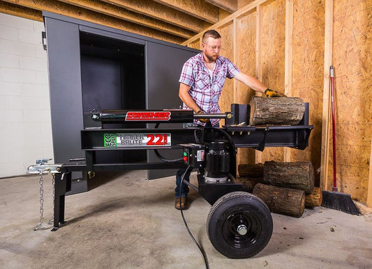 Swisher Timber Brute Eco Split 22 Ton Electric Log Splitter | Model LS22E | 25" Opening | 120V Electric Motor | Hydraulic Flow 10 to 30 GPM | Horsepower 15 To 50+ HP | For Skid Steers & Tractors