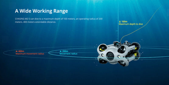 Chasing Underwater Robot | Model M2 S | Maximum Depth 330' Ft | Tethering Size 100 & 200 meters