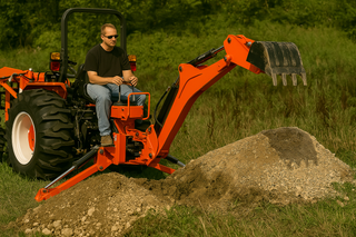 Wallenstein 3-Point Hitch Backhoe | Model GX Series | Digging Depth 6' 4" - 11' 4" | 45-100 HP | For Tractors
