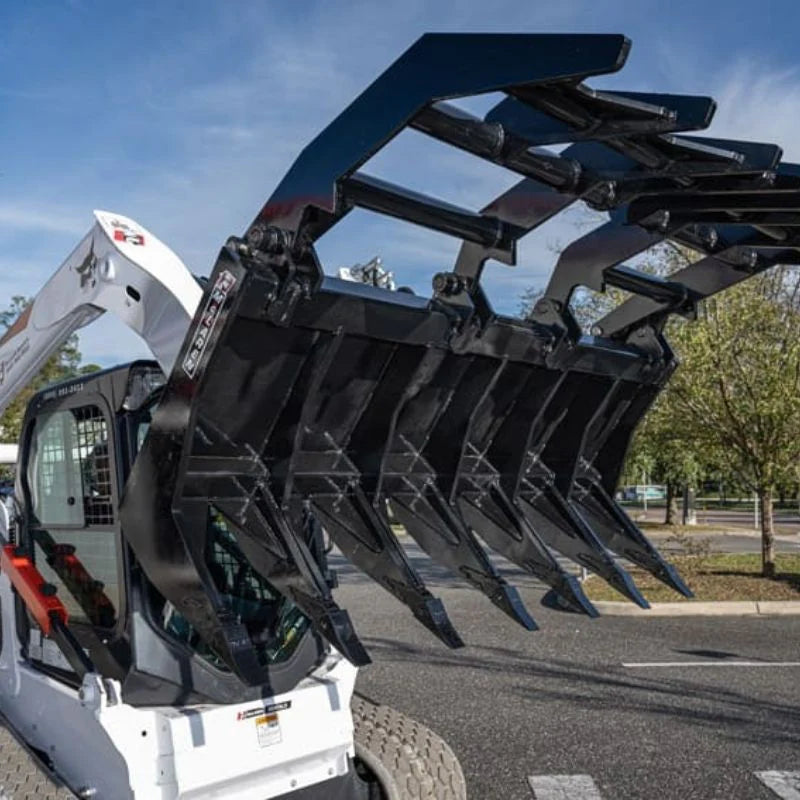 McLaren Industries Extreme Duty Root Rake Grapple | Model 60X123X72 To 60X123X84 | Width 72" To 84" | 15-25 GPM | For Skid Steers