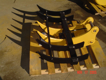 IS ATTACHMENT AR400 STEEL TREE STUMPER AND RAKE FOR 650 LBS SMALL/MINI EXCAVATOR