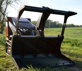 Loflin Fabrication Grapple Bucket | Single Tine | 36" To 50" Width | 2" x 10" Hydraulic Cylinder | Hydraulic Flow 14-43 GPM | Horsepower 18-35 HP | For Mini Skid Steer &  Tractor