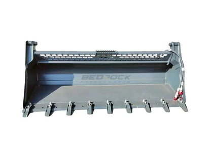 Bedrock Attachments Multipurpose Bucket with Teeth | Width 84" | 9 Teeth | Hydraulic Flow Range: 15-25 GPM | For Skid Steer