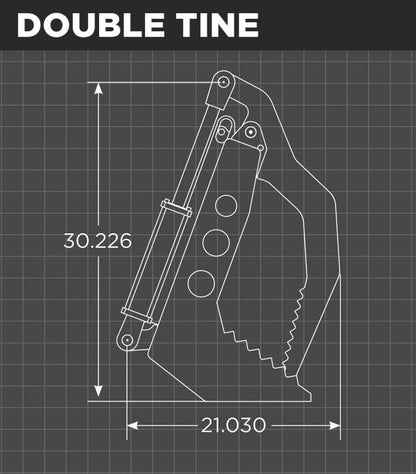 Loflin Fabrication | Compact Tractor Vertical Root Grapple | 60"-72" Width | 2x8" Cylinders | 25–50 HP | For Tractors