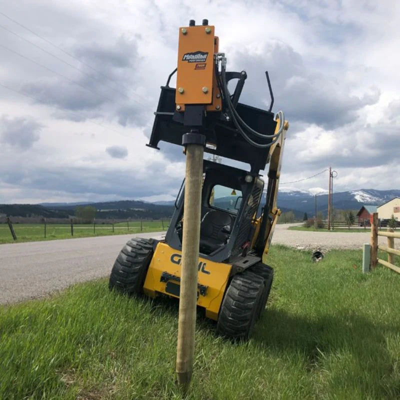 Montana | Post Driver | Models 400E, 750R, 1000E, 1500E | Height 41", 48" & 61" | Width 50" | Hydraulic Flow 7–27 GPM | For Skid Steers